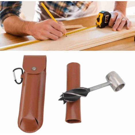 Perceuse Manuelle Multifonction en Cuir Synthétique pour Camping et Survie - Outil de Forage à Main - Marron - KZQ