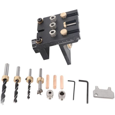 Perceuse multifonction bois avec guide de perçage et gabarit pour chevilles