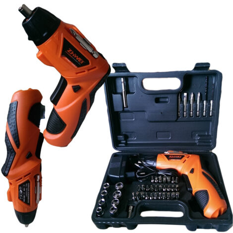 Perceuse Perceuse 4.8 Volt 45pcs Avec Accessoires D'indexation Convertible Verticalement