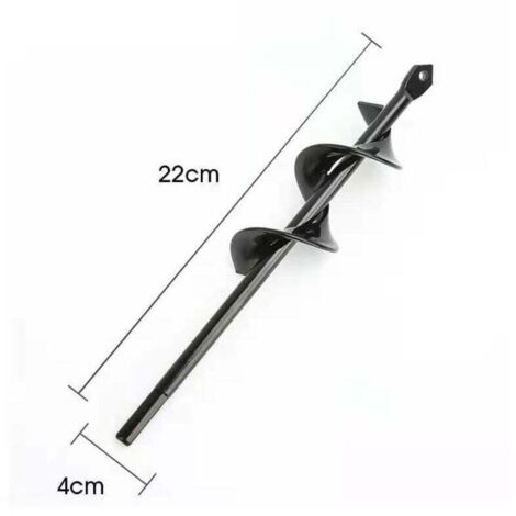 Perceuse, perceuse de sol pour l'installation de clôtures, perceuse à main, petite perceuse à barre de torsion, accessoires de jardin, ameublissement de plantation de fleurs (noir - diamètre 4 cm x lo