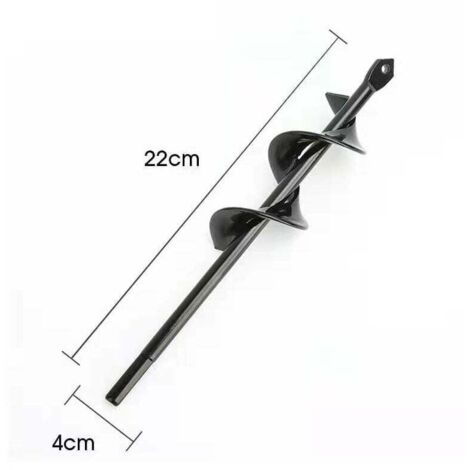Perceuse, perceuse de sol pour l'installation de clôtures, perceuse à main, petite perceuse à barre de torsion, accessoires de jardin, ameublissement de plantation de fleurs (noir - diamètre 4 cm x lo