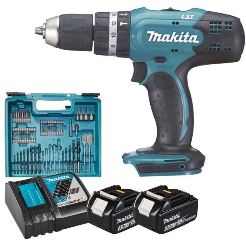 Perceuse à percussion 18V LXT 2x3 0 Ah avec 74 accessoires MAKITA DHP453RFX4 - vue 2