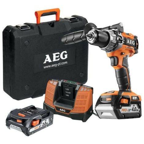 Perceuse percussion Brushless AEG 18V - 1 batterie 2.0Ah - 1 batterie 4.0Ah - chargeur BSB18C2BLL-X02C