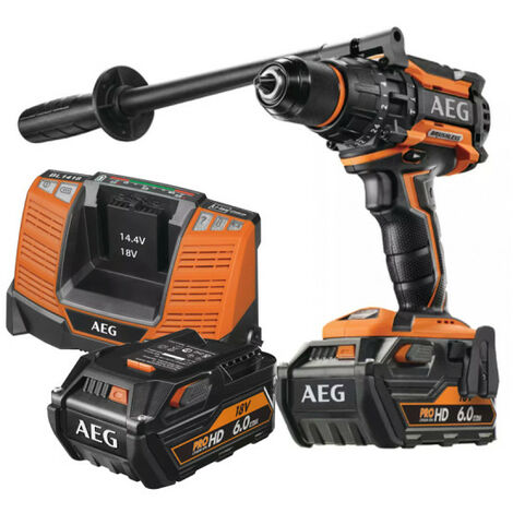 Perceuse percussion Brushless AEG 18V - 2 batteries 6.0Ah - un chargeur BSB18BL-602C