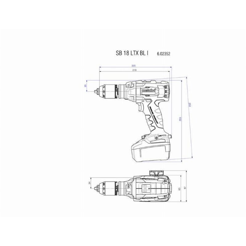 Metabo - SB18LTXBLI 18V 2x4.0Ah Li-Ion Brushless Combi Drill Kit