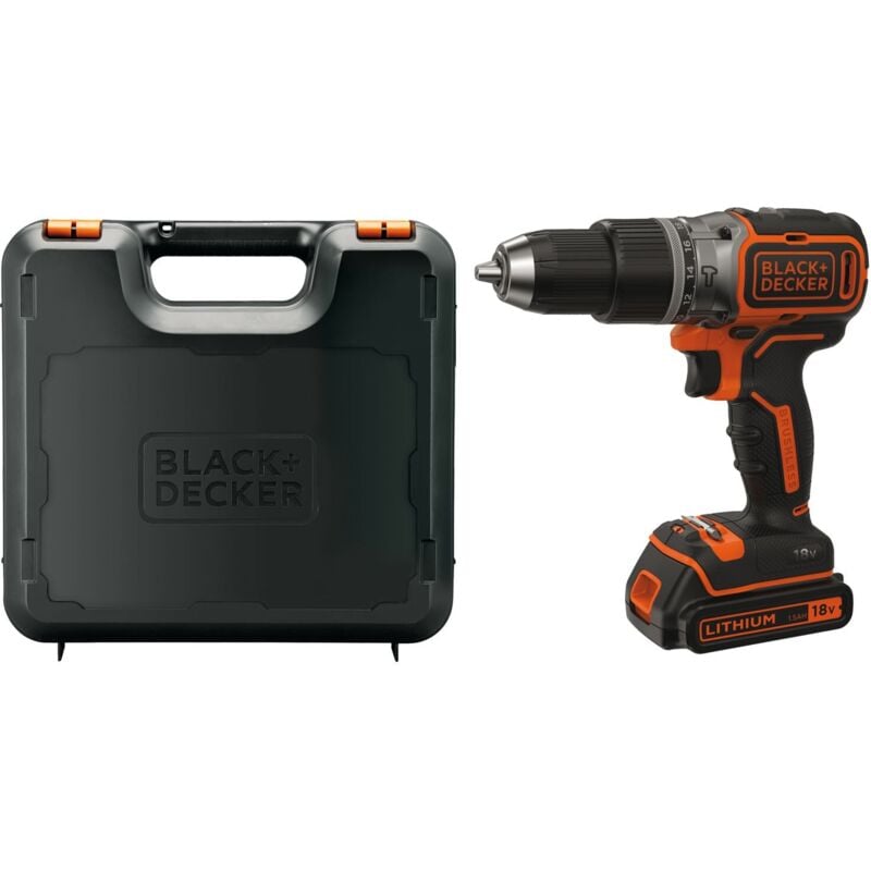 Perceuse à percussion 18V Brushless + Batterie lithium 1.5 Ah Black & Decker