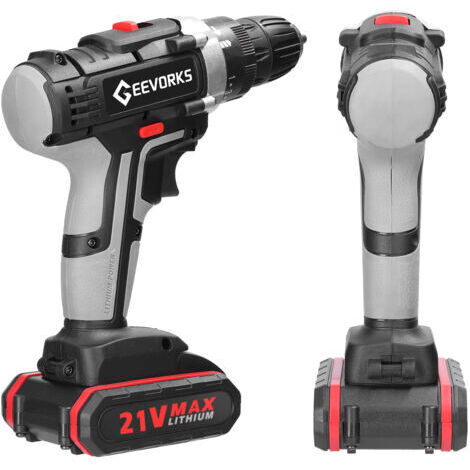 Perceuse percussion sans fil 21V Lithium rechargeable bricolage