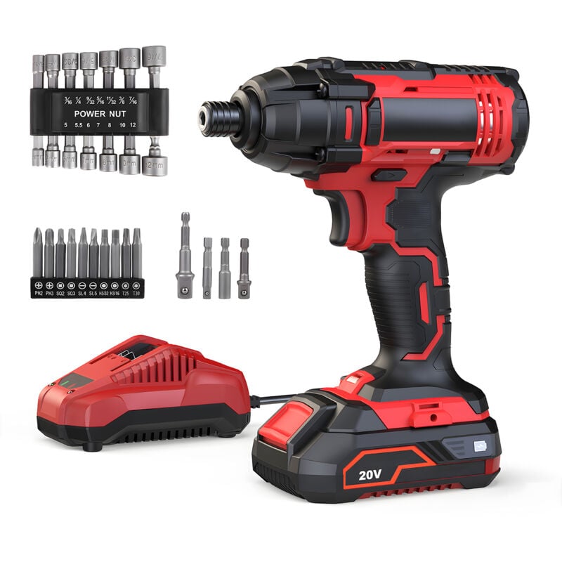 Perceuse visseuse à percussion 18V 42 Nm - makita - 1 batteries 20v 2ah BL1820G + chargeur + 51 pièces