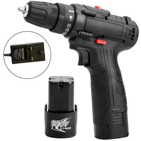 Perceuse sans fil 18V sans balais puissante, visseuse électrique rechargeable à batterie lithium, avec éclairage LED intégré, lot batterie et chargeur - Royaume-Uni