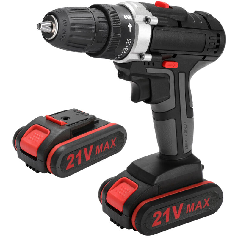 Perceuse sans fil à percussion électrique multifonctionnelle 21V, batterie au Lithium haute puissance, perceuses à main rechargeables sans fil,