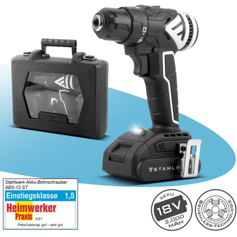 STAHLWERK Visseuse sans fil ABS-18 ST avec 18 volts et technologie Brushless