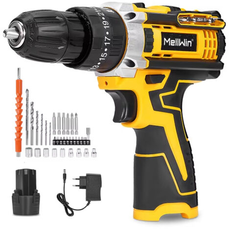 Perceuse Sans Fil Électrique 25+3 Couple Réglable Tournevis et Perceuse Multifonction pour Batterie Makita 18V