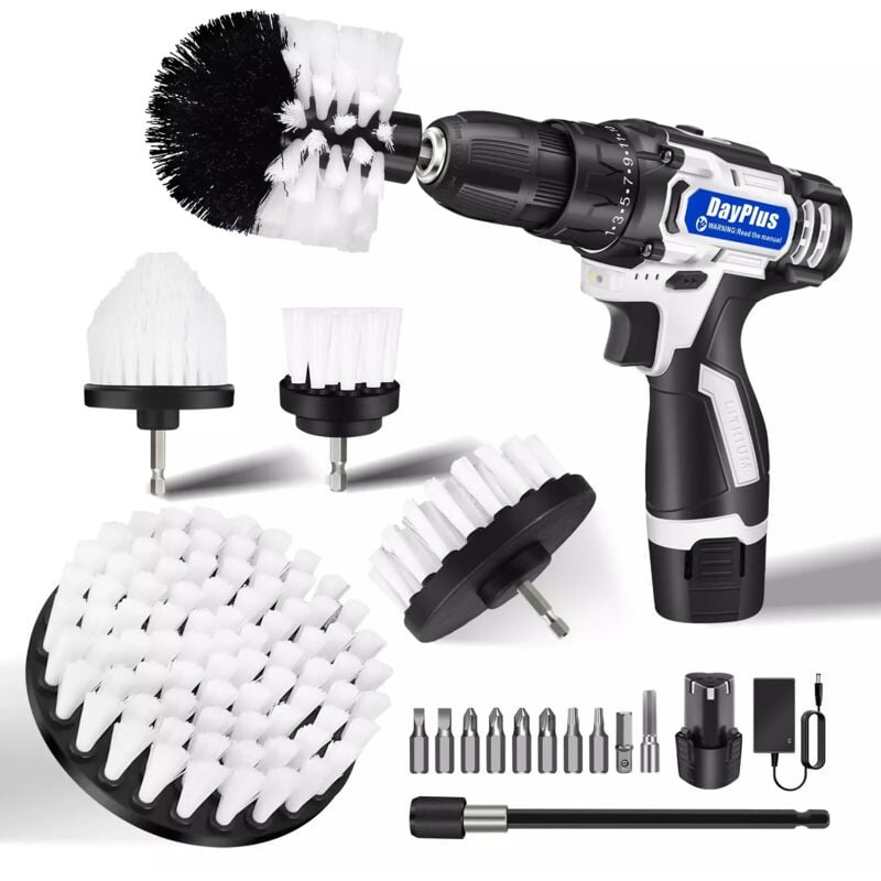 Perceuse sans fil Tournevis électrique Moteur électrique Perceuses combinées Kit Brosse pour Perceuse