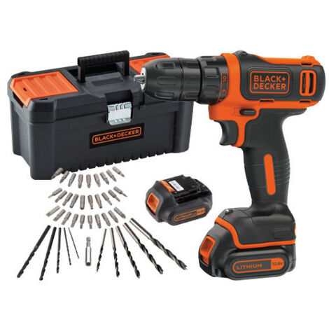 Perceuse-visseuse 10,8V 1,5Ah – compacte et légère – 40 accessoires – Black+Decker BDCDD121BKA