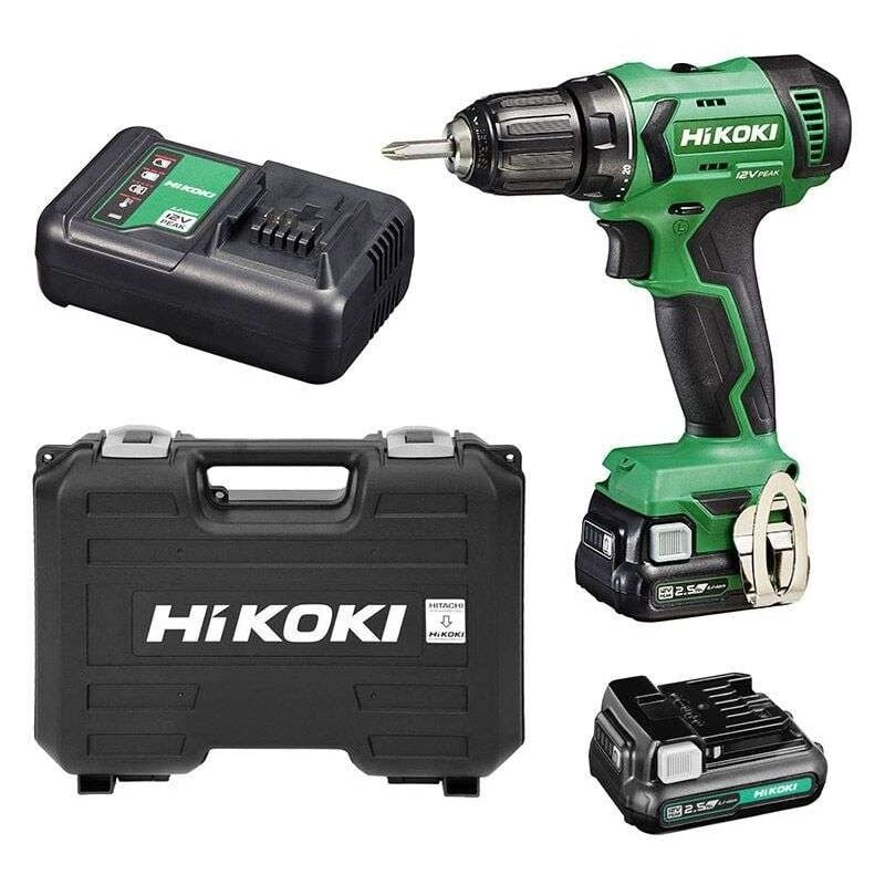 Hikoki - Perceuse visseuse 12V peak 38Nm avec 2 batteries 2.5Ah, chargeur, en coffret - Hitachi / DS12DAWFZ