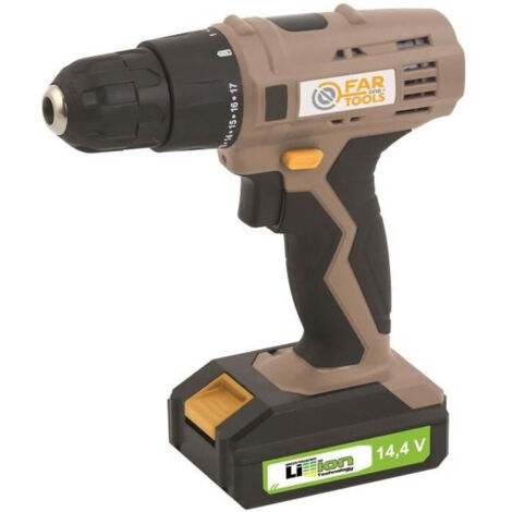 Fartools – Perceuse-visseuse sans fil 14,4V – 1,3Ah – Couple 14Nm – Vitesse 0-700 tr/min – Mandrin 10mm pour bois et métal