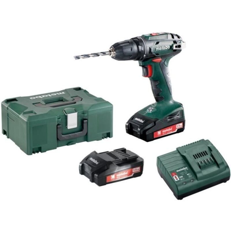 Outillage - Perceuse-visseuse sans fil 18 v, 2 batteries Li-HD 1,5 Ah Li-Power, chargeur 602207550 - Metabo