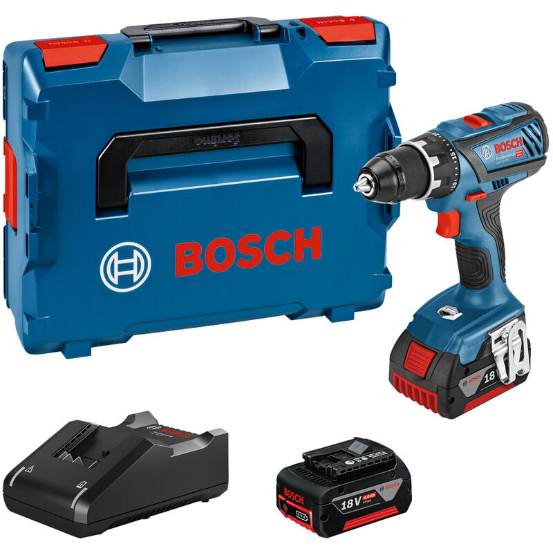 Perceuse-visseuse 18V gsr 18V-28 + 2 batteries 4Ah + chargeur + l-boxx Bosch 060186610H - Noir