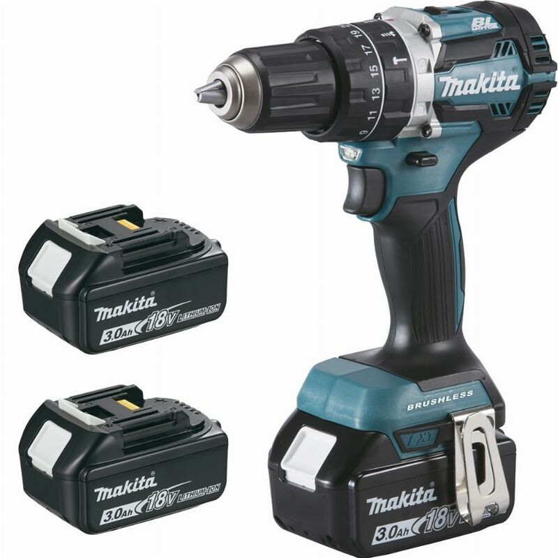 Perceuse Visseuse A Percussion 18 V Li Ion 3 Ah O 13 Mm 3 Batteries Makita 3 Batteries Chargeur Coffret Dhp484rf3j