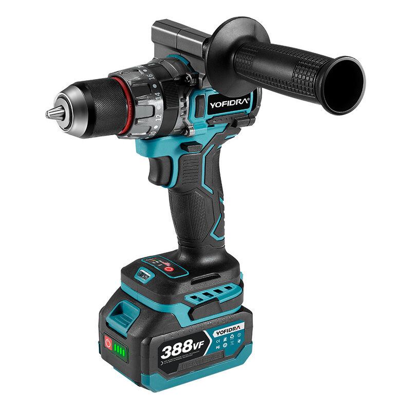 Perceuse visseuse à percussion 18V 94 Nm - 20 vitesses réglables Perceuse sans fil Ø13 mm - Avec 2 batteries