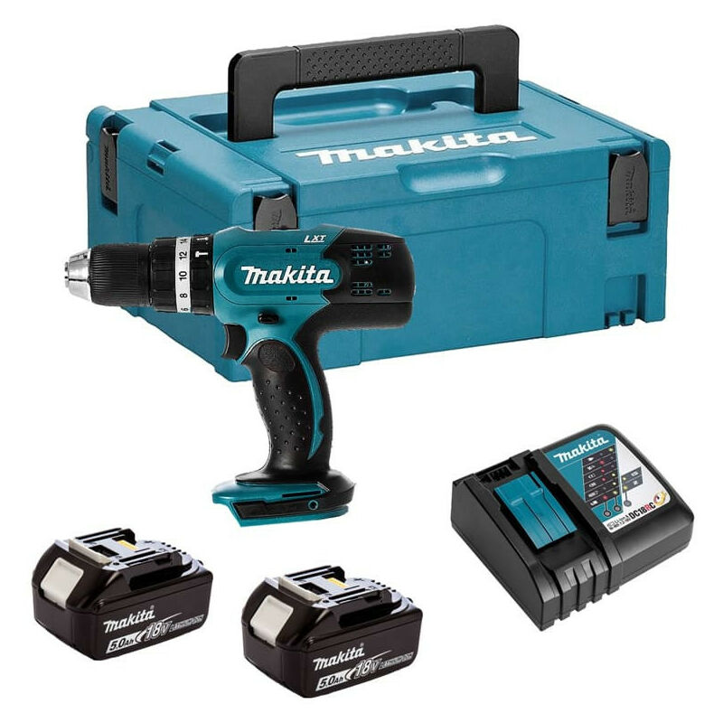 Perceuse à percussion 18V LXT 2x50 Ah en MAKPAC MAKITA DHP453RTJ - vue 2