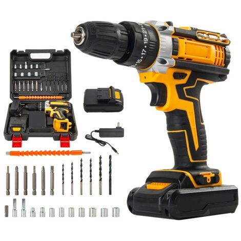 Perceuse visseuse à percussion 21V- 1 batteries -jaune