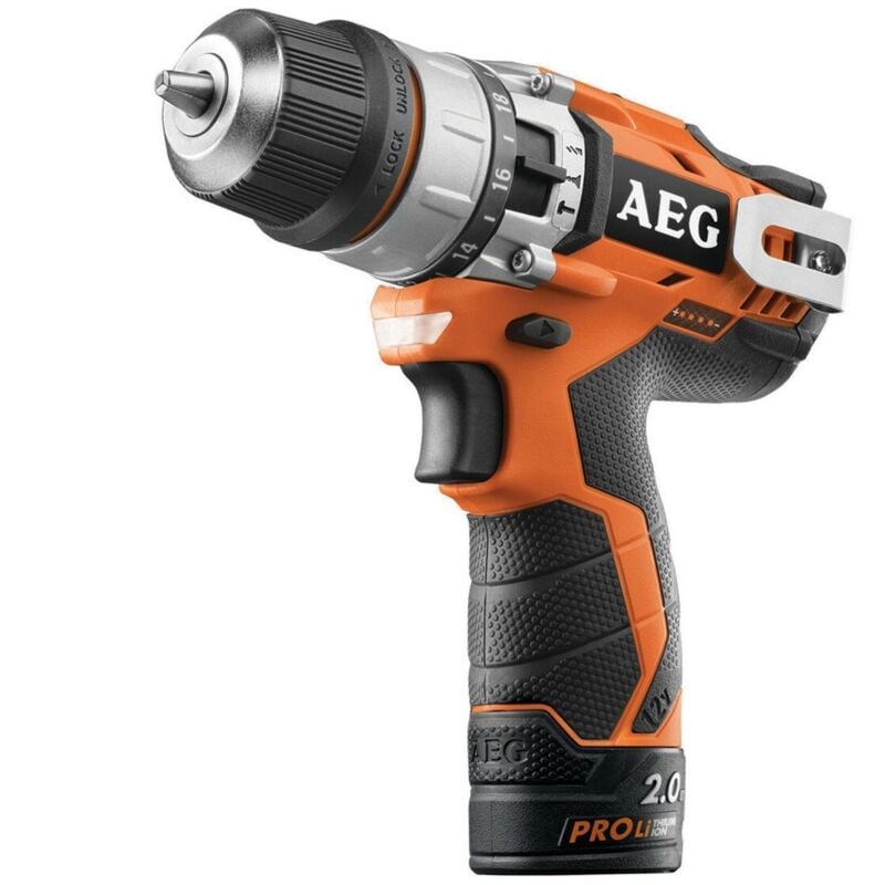 Perceuse à percussion AEG 12V Li-ion - 2 batteries 4.0Ah - 1 chargeur 80min - bsb 12C2 LI-402B