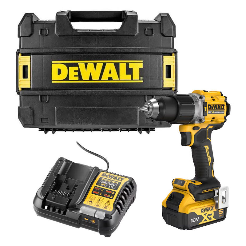Dewalt - Perceuse-visseuse à percussion compacte 18V DCD805P1T-QW avec coffret et 1 batterie 5,0 Ah