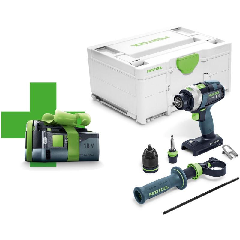 Perceuse-visseuse à percussion sans fil tpc 18/4 I-Basic-5,0 quadrive sans chargeur en Systainer - Festool