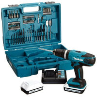Perceuse visseuse à percussion MAKITA 18V 1.5Ah + Kit d'accessoires - HP457DWE10