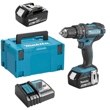Perceuse visseuse à percussion MAKITA DHP482RTJ 18 V Li-Ion 5 Ah Ø 13 mm