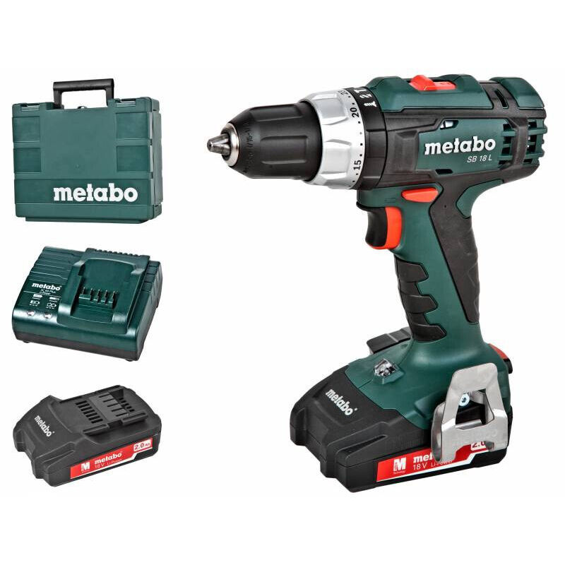 Perceuse À Percussion Sans Fil Metabo SB 18 – 2x18V/2Ah Li-Ion, Chargeur SC 60 Plus