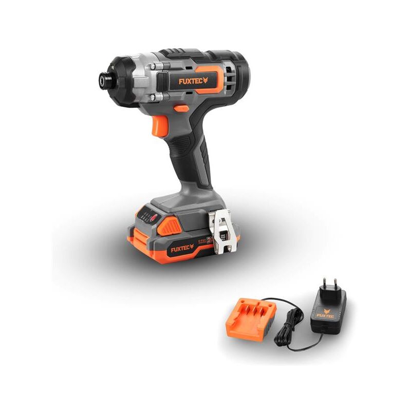 Visseuse à choc sans fil 20V Fuxtec FX-E1IS20 set avec 1 x batterie 2Ah, 1 x chargeur 1A