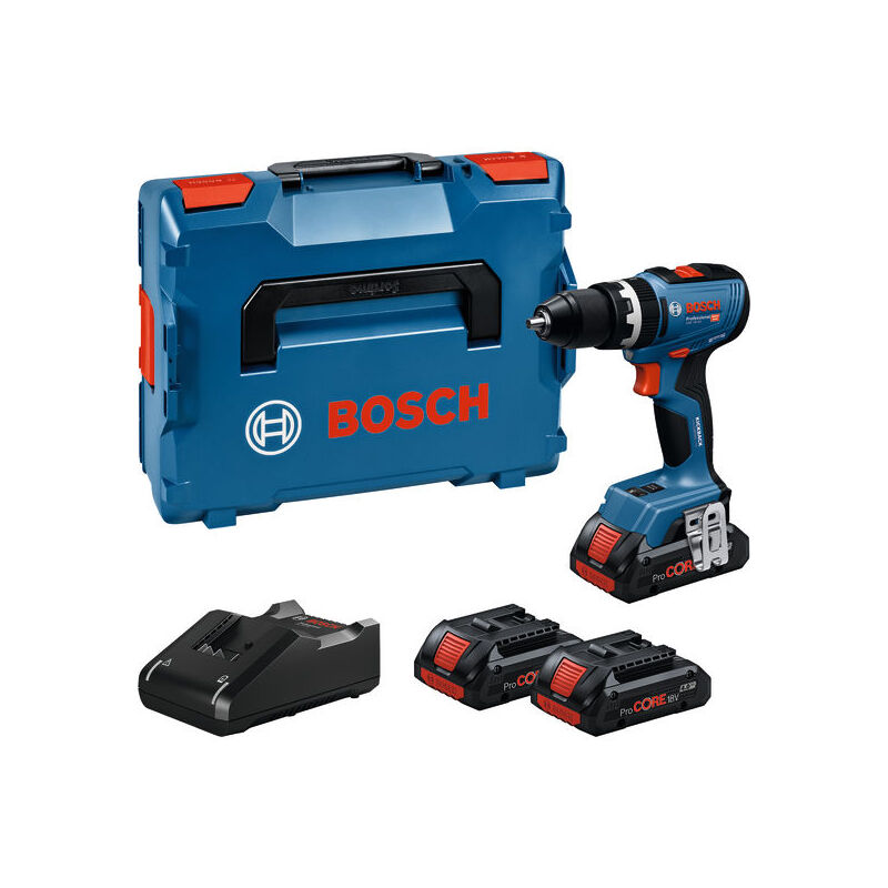 Bosch Professional - Perceuse-visseuse à percussion sans fil gsb 18V-65 Bosch 3x 4,0 AhProCore et chargeur en l-boxx 136