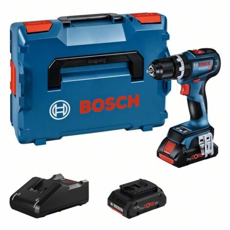 Perceuse visseuse percussion GSB 18V-90 C BOSCH - 2 batt. 4Ah Procore + GAL 18V-40 + Coffret L-Boxx - 06019K6104