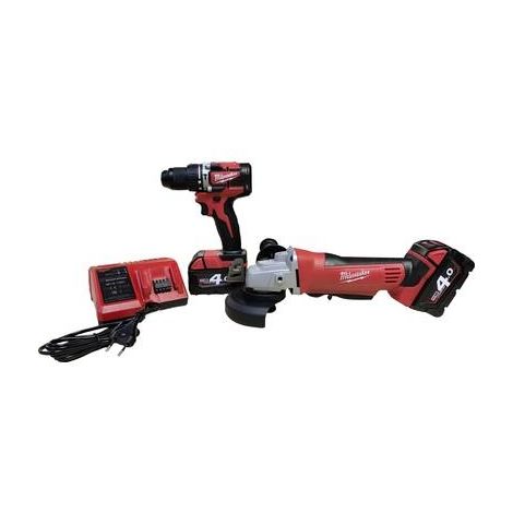 PERCEUSE-VISSEUSE À PERCUSSION SANS FIL, MEULEUSE DANGLE MILWAUKEE 4933464808 18 V 4.0 AH LI-ION + 2 BATTERIES, + MALLETTE 1 PC(