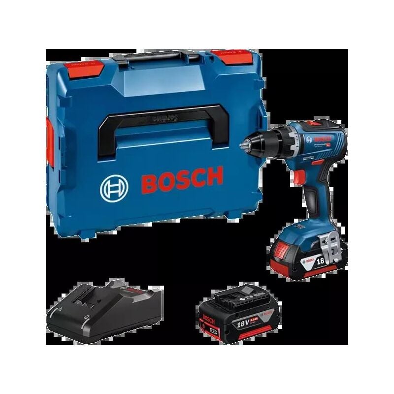 Perceuse visseuse Bosch GSR18V-55 - 2 Batteries gba 18V Li-ion 4,0 Ah - chargeur rapide gal 18V40 - coffret L-boxx 136 - 06019H5200
