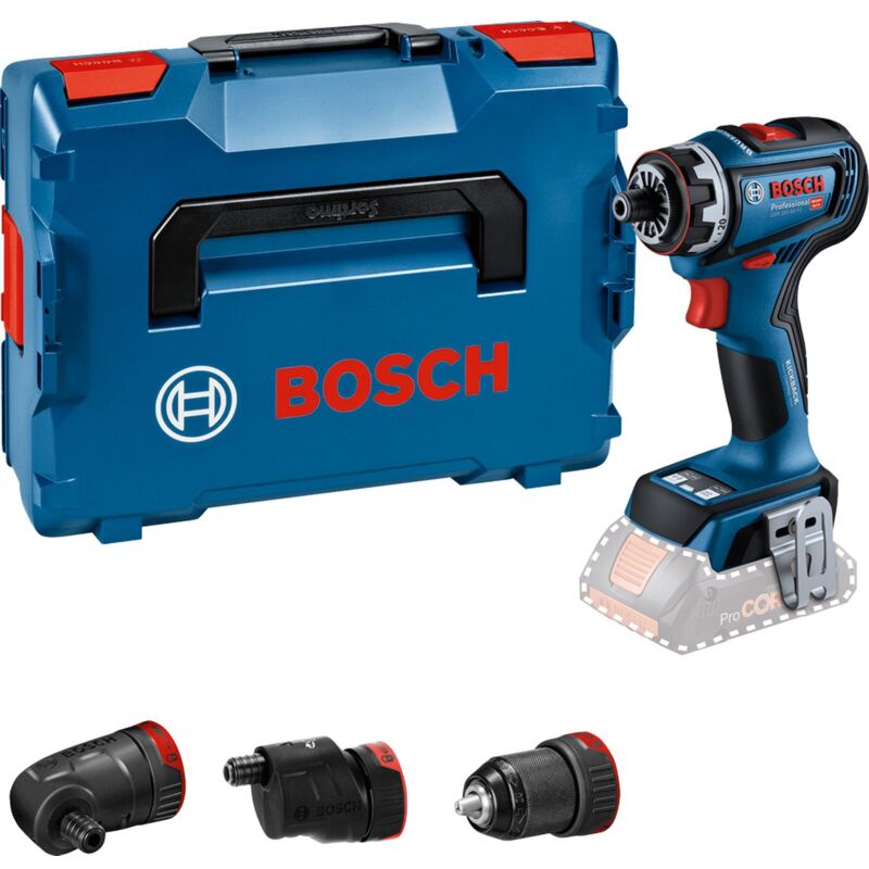 Perceuse visseuse GSR 18V 90 FC Solo + 3 adaptateurs FlexiClick Boxx 06019K6203 Bosch