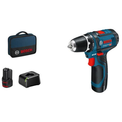 Perceuse-visseuse Bosch Professional GSR 12V-15 + 2 batteries 2,0Ah + Chargeur GAL 12V-20  - 060186810F