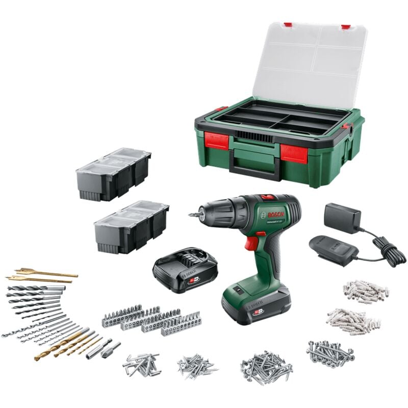 Perceuse UniversalDrill 18 2 batteries 1,5Ah + SystemBox + 241 accessoires - Bosch
