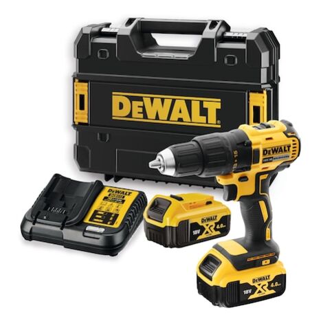 Perceuse visseuse Brushless 18V DEWALT + 2 batteries Li-Ion 4Ah + chargeur + coffret Tstak - DCD777M2T