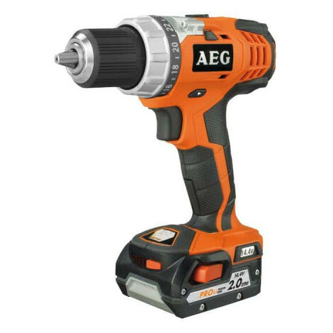 Perceuse visseuse compacte AEG 14.4V Li-ion - 2 batteries 2.0Ah - 1 chargeur 40min - BS 14C LI-202C