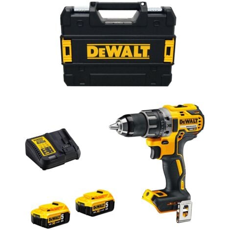 Perceuse visseuse compacte DEWALT 18V 5.0Ah XR + 2 batteries, chargeur en coffret - DCD791P2