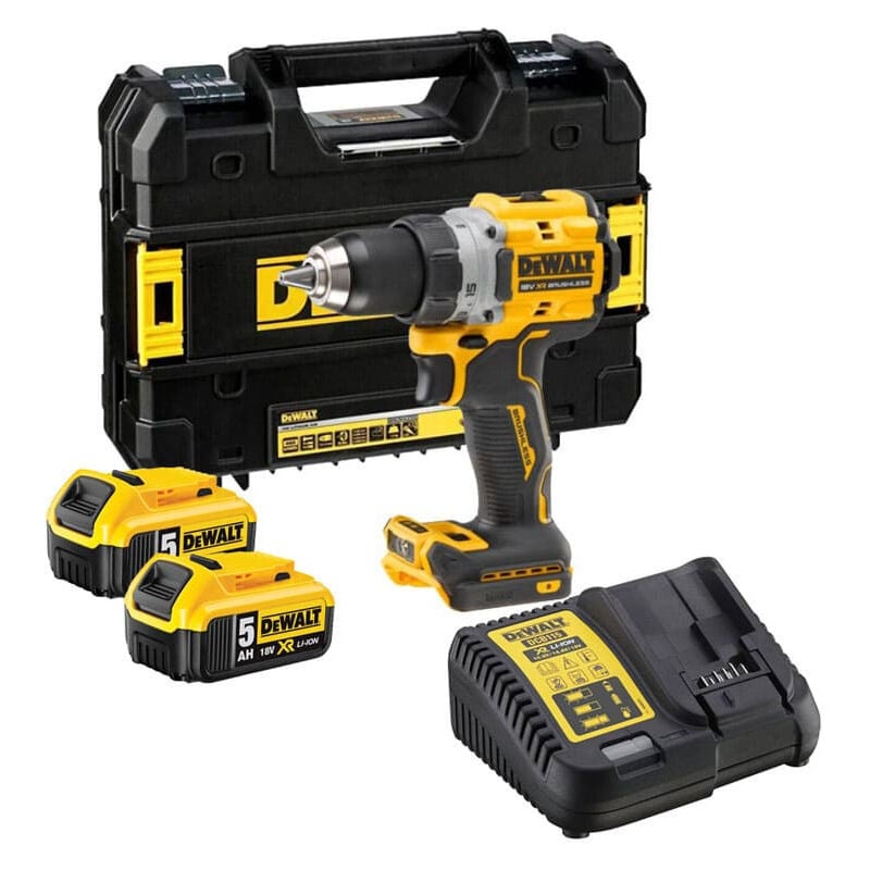 Outillage - Perceuse-visseuse compacte xr 18V, 2x batterie 5.0 Ah xr, chargeur DCD800P2T - Dewalt