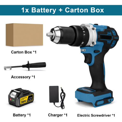 Perceuse visseuse électrique – 650 Nm – 13 mm – 20+3 réglages – Brushless – Makita 18V – 1 batterie incluse