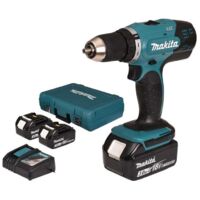 Perceuse visseuse MAKITA 18V 3.0Ah + 3 Batteries, chargeur, en coffret - DDF453SFE3