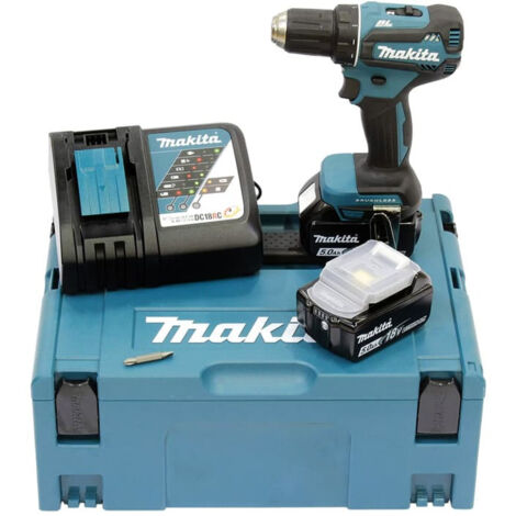 Perceuse visseuse Makita 18V Li-Ion 5Ah ø13 2 batteries + chargeur DDF485RTJ
