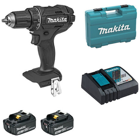 PERCEUSE VISSEUSE MAKITA SANS FIL BLACK 18 V 2 BATTERIES 3 AH 13 MM DDF482RFE - DDF482X1B