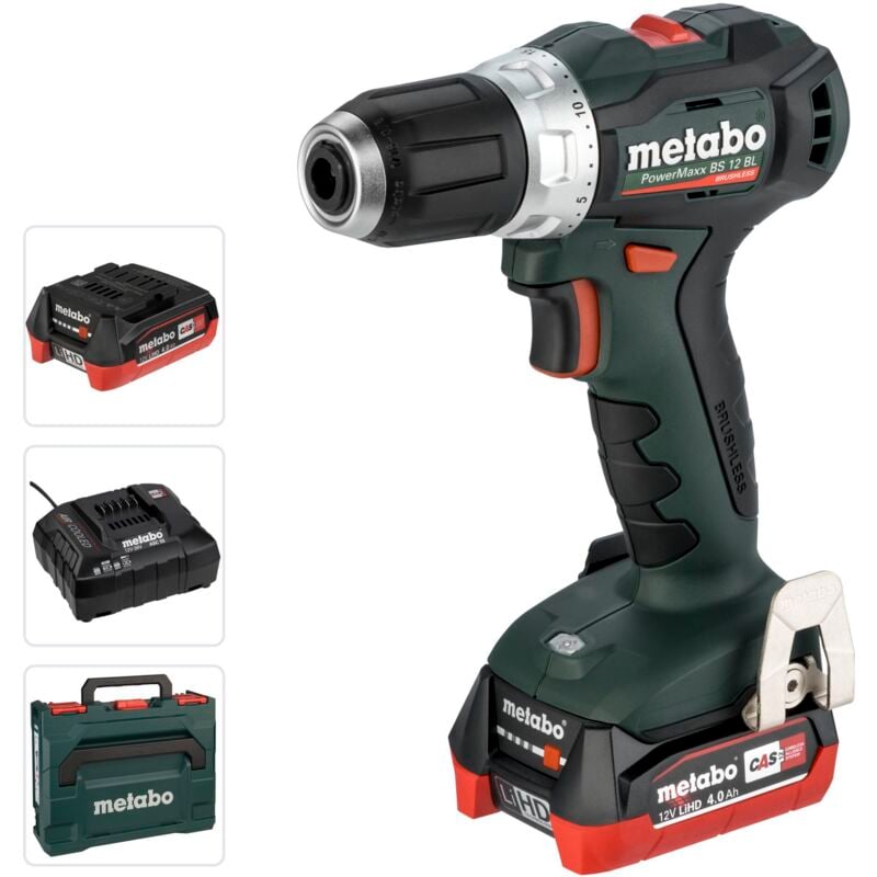 Metabo - Perceuse visseuse 12 v PowerMaxx bs 12 bl - 2 Batteries 4.0 Ah, chargeur - 601044800