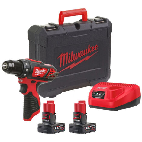 Perceuse Visseuse MILWAUKEE 12V 2 Vitesses 4Ah Red Lithium M12 BDD-402C - 4933441925